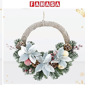 Vòng Hoa W4 Phủ Tuyết - Trang Trí Noel 35 cm - Chaang Chiia LP-W4-HS