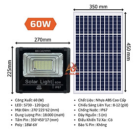 Mua Đèn Năng Lượng Mặt Trời 200W  Đèn Pha LED  Tấm Pin Rời  Chống Nước   Kính Cường Lực Solar Light VinDa - ABM Solar