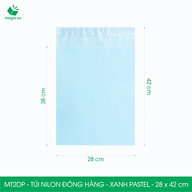 MT2DP - 28x42 cm  - Túi nilon gói hàng - 200 túi niêm phong đóng hàng màu xanh pastel