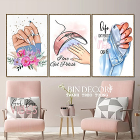 (HCM)Tranh treo tường nail xinh 5 trang trí decor tiệm nail kèm đinh treo tiện lợi