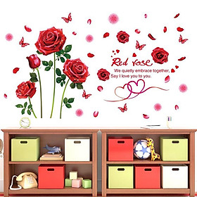 Mua Decal dán tường Hoa hồng đỏ - HP123
