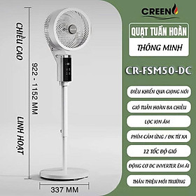 Quạt tuần hoàn thông minh CREEN CR-FSM50-DC Hàng chính hãng
