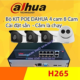 Mua Bộ KIT Poe 4 cam 8 cam Poe Dahua 2108 Dahua 1230 2Mp cài đặt sẵn cắm là chạy dễ dàng lắp đặt - 4 Cam