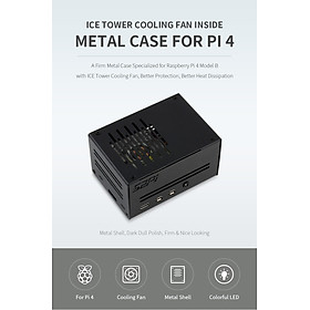 Mua Vỏ hộp Metal kèm Tháp Tản Nhiệt (Low-Profile ICE Tower) dành cho Raspberry Pi 4 Model B - Hàng Chính Hãng