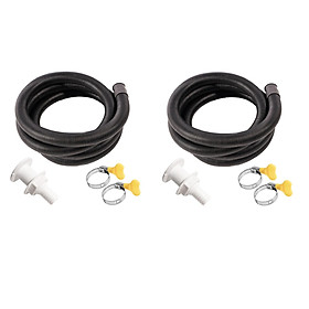 2x Boats Bilge Pump Hose Plumbing Kit with Clamps and Thru-Hull Fitting