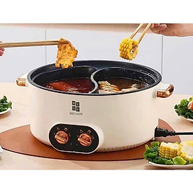 Mua Nồi Lẩu 2 Ngăn và lẩu kèm hấp  nồi bí ngô Misu Loui Nấu Lẩu Chua Cay Tiện Lợi