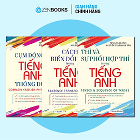 Sách - Combo 3 Cuốn Thì Và Sự Phối Hợp Thì, Cụm Động Từ, Cách Biến Đổi Câu Trong Tiếng Anh