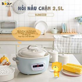 Combo Nồi Nấu Chậm 1,6L SUBE002 + Máy Xay Ăn Dặm 0,3L B03V2chưng yến dinh dưỡng, tiện dụng - Hàng Chính Hãng