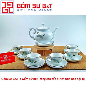 Mua Bộ trà cát tường vẽ hoa đào xanh Gốm Sứ G&T