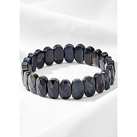 Vòng tay đá thạch anh mắt hổ bản oval 10x12mm - Ngọc Quý Gemstones