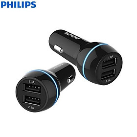 Tẩu sạc ô tô Philips DLP2357 gồm 2 cổng kết nối - Hàng nhập khẩu