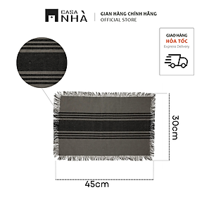 Mua Tấm lót bàn ăn vải cotton kẻ sọc ngang BAGNU 30x45cm - Placemat 30x45cm
