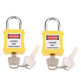 2x Security Lock Padlock with Different Yellow Keys