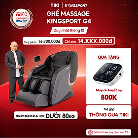 Ghế massage KINGSPORT Standard G4 con lăn di chuyển cổ vai, thiết kế hiện đại 2024, túi khí massage tay dài