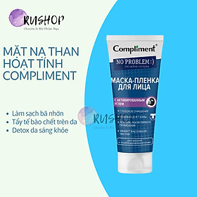 Hình ảnh Mặt nạ than hoạt tính Compliment giảm mụn đầu đen, thải độc 80ml (VẠCH TÍM)