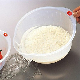 Giá vo gạo Inomata Nhật Bản 23cm thiết kế tiện lợi, thoát nước thông minh