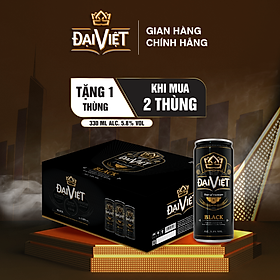 [Thùng (24) lon 330ml] Bia Black Đại Việt, Bia đen sản xuất theo luật bia tinh dòng của Bia Đức, không hóa chất, Bia việt dành cho người có gu