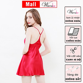 Đầm ngủ phi lụa cao cấp WANNABE DNS86 váy ngủ 2 dây kiểu dáng đơn giản nữ tính với phần lưng ba lỗ khoét sâu năng động