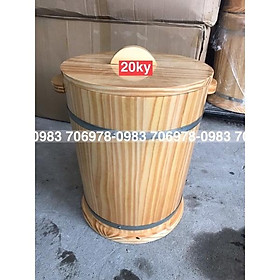 Thùng gỗ đựng gạo phong thủy 20ky(cam kết chất lượng gỗ 100%)