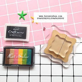 Cán dấu trong suốt (Acrylic block) và mực dấu