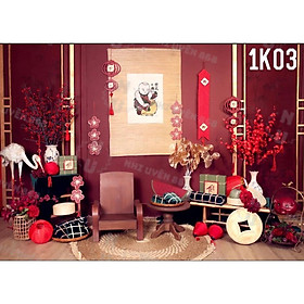 Mua Tranh vải decor / Thảm vải treo tường / Thảm vải chụp ảnh chủ đề Tết (mã 1K03)