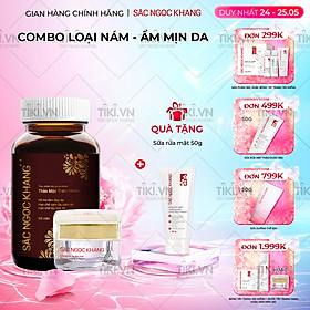 Bộ đôi trong uống - ngoài thoa Sắc Ngọc Khang: Sắc Ngọc Khang ++ (60 viên) + Kem dưỡng da ban đêm 10g