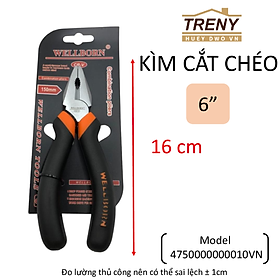 Kìm cắt chéo, kìm cắt được nhiều chất liệu khác nhau như kim loại cứng, nhựa, dây điện,.. kìm có hai kích thước 6 ", 8" , kìm kích thước 6 inch - 150mm