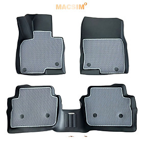 Thảm 2 lớp (sd3) dạng lưới lục giác Mazda CX5 (ghi) bề mặt cao su siêu sạch nhãn hiệu Macsim