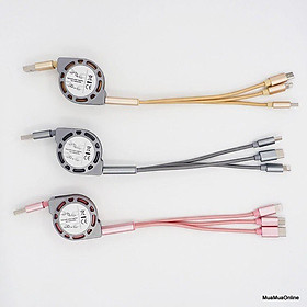 Mua Cáp Sạc 3 Đầu Cổng  Type-C Micro Usb Dây Rút Dài 1m