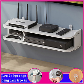 Mua Kệ treo tường  kệ trang trí không cần khoan  kệ đặt modem wifi  máy chiếu  điện thoại  remote  chất liệu gỗ pitech  màu trắng - a30