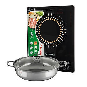 Bếp điện từ Nagakawa NAG0703 (2200W) - Tặng kèm nồi lẩu - Hàng chính hãng (Hoa Văn Ngẫu Nhiên)
