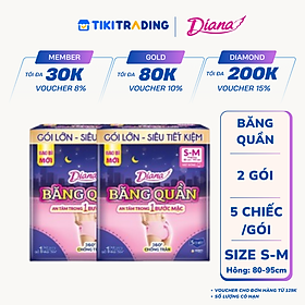 Bộ 2 Băng vệ sinh quần Diana chống tràn 360 size S-M (5 miếng/ gói)