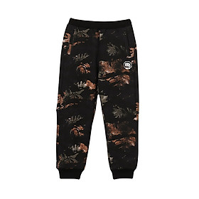 Li Ning official flagship store children's clothing children's pants boys trousers men's big children's basketball series sports and leisure fashion closed mouth pants YKLN161-1 black background color leaves camouflage 175