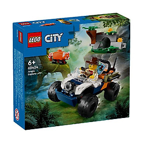 Đồ Chơi Lắp Ráp Xe Tải Atv Giải Cứu Gấu Trúc Đỏ LEGO CITY 60424 (92 chi tiết)