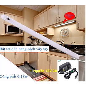 Mua Đèn LED cảm ứng vẫy tay tắt/mở lắp tủ bếp dài 900mm kèm nguồn 12V2A