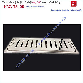 Mua Thoát sàn 10x30cm KAG-TS105  Phễu thoát sàn dài mặt Sọc Inox SUS304 bóng dày đẹp thoát nhanh chặn tóc tốt