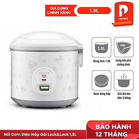 Nồi Cơm Điện Nắp Gài Lock&Lock EJR445GRY (1.8 Lít)