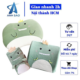 Bộ 3 món gối tựa lưng + gối bụng mèo + mền ngủ văn phòng cao cấp A