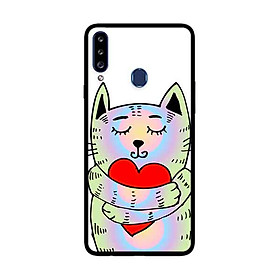 Ốp Lưng Dành Cho Samsung Galaxy A20s mẫu Mèo Tim - Hàng Chính Hãng