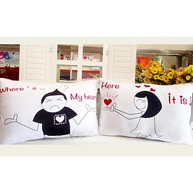 Mua Cặp vỏ gối đôi 40-60cm Trái tim tôi ở đâu