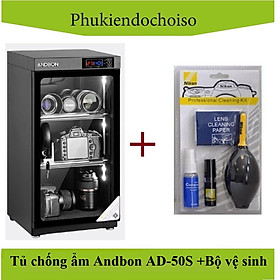 Tủ chống ẩm Andbon AD-50S+Tặng 01 bộ vệ sinh máy ảnh 8 in 1
