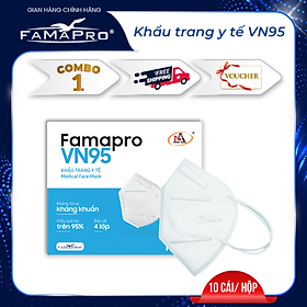 HỘP - FAMAPRO VN95 Khẩu trang y tế kháng khuẩn 4 lớp Famapro VN95 đạt