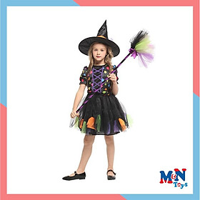 Bộ váy Phù thủy ngắn bảy màu G-0326 hóa trang Halloween cho bé từ 4-12 tuổi