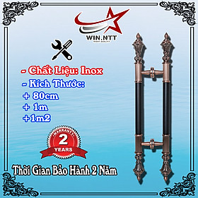 Mua Tay Nắm Cửa Kính Cường Lực  Cửa Nhôm - Tay Đồng Đỏ Đầu Hoa Thân Đen