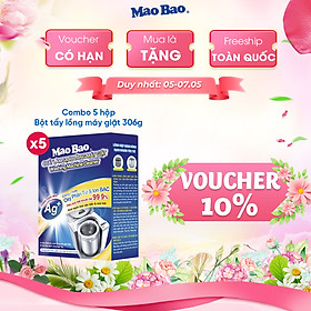 Combo 05 hộp CLS lồng máy giặt 300g Ag+