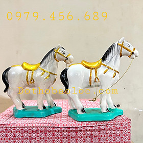 Cặp tượng Ngựa bằng đất nung thờ cúng cao 16cm