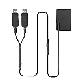 Andoer Dual Usb Power Adpater Dc Coupler Replacement Dr-E17 Dummy Battery Pack For Canon 77D 200D 750D 760D 800D Cameras - Black