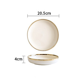 Mua LẺ Bộ Bát Đĩa Sứ Màu Trắng Cao Cấp  Sang Trọng  Viền Vàng 24k