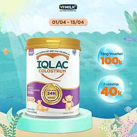 [THÁNG 6/2025] Sữa bột IQLac Colostrum Biếng Ăn Suy Dinh Dưỡng Premium 800g cho trẻ biếng ăn, thấp còi, suy dinh dưỡng (1-10 tuổi)