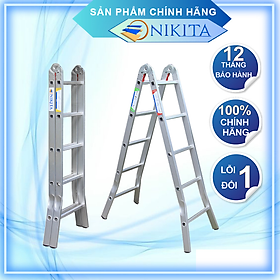 Mua Thang nhôm xếp đôi A15 khóa thang tự động  bậc thang chắc chắn  chân thang chống trượt  an toàn sử dụng cả khi duỗi thẳng  chính hãng Nikita